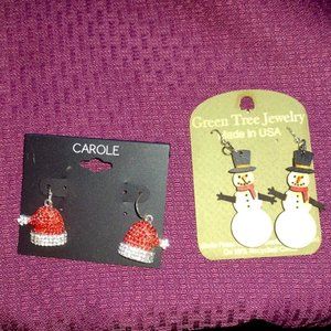 CHRISTMAS EARRINGS 2 sets